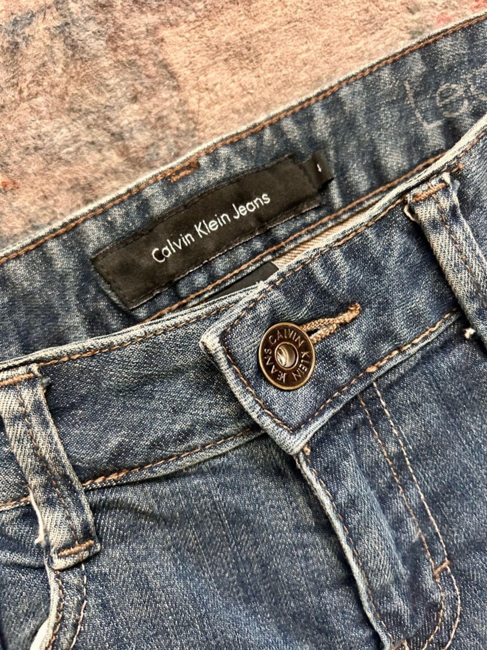 Calvin Klein Jeans Denim Mid Rise Straight Classic Detailed Pockets Classic - Picture 11 of 14